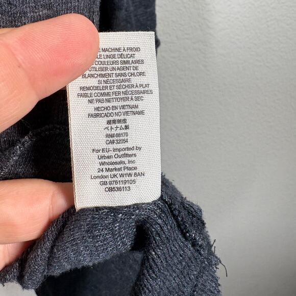 We The Free People Large Sweater Gray Cotton Blend Split Back Turtleneck - Picture 10 of 10